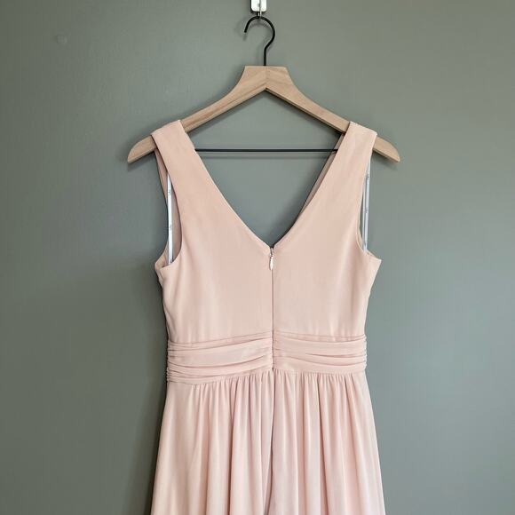 Lulus Thoughts of Hue Blush Surplice Maxi Dress Small Bridesmaid Light Pink - Picture 11 of 16